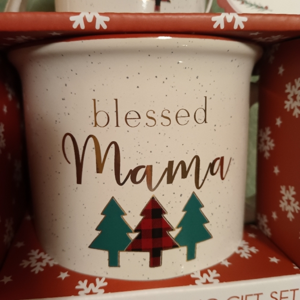 'Blessed Mama' and 'Little Blessing' Matching Mug Set, NEW! Rosemary Lane Co.
